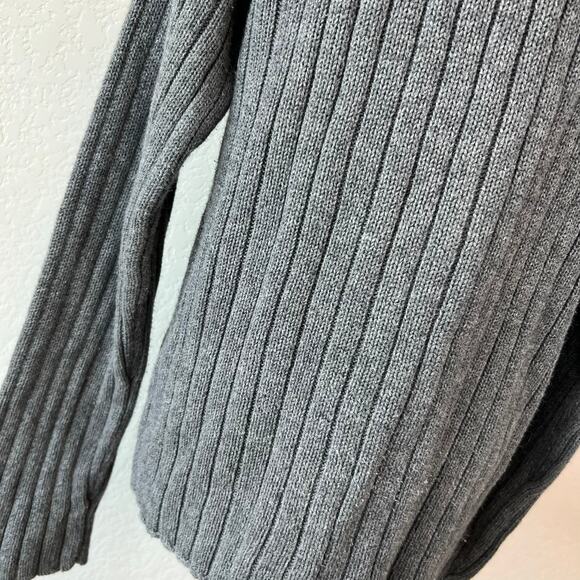 Mens Y2K Aeropastle Ribbed Knit Zip Up Sweater size Medium Mock Neck Gray grunge - Picture 6 of 8
